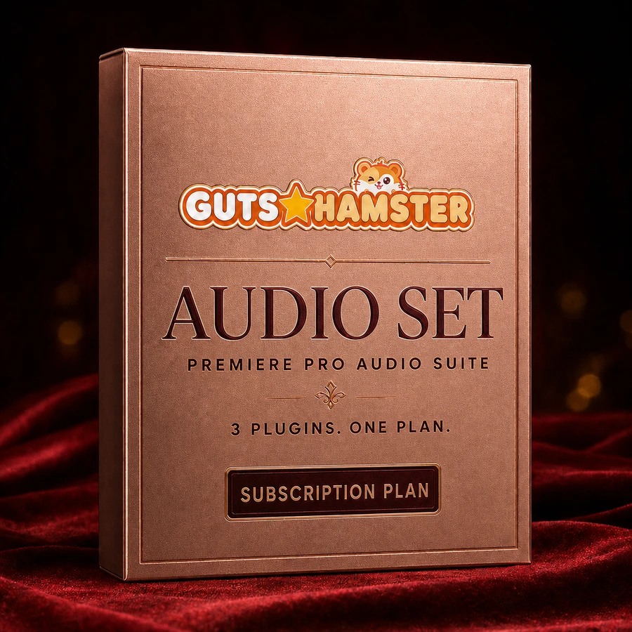 ローズゴールド色のGUTS★HAMSTERオーディオセット製品ボックス